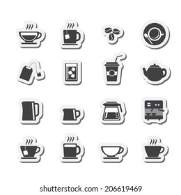 Coffee cup and Tea cup icon set