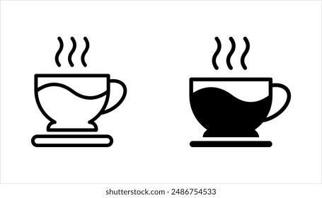 Kaffeetasse und Teetasse Icon Set. Vektorillustration auf weißem Hintergrund.