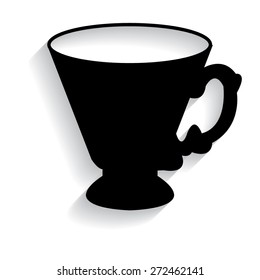 Coffee cup and Tea cup icon set. Illustration eps10 with shadow