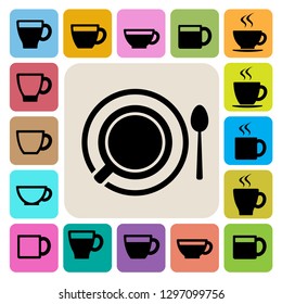 Coffee cup and Tea cup icon set.Illustration eps10