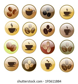Coffee cup and Tea cup icon set.Illustration eps10