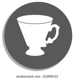 Coffee cup and Tea cup icon set.Illustration eps10 on a grey background