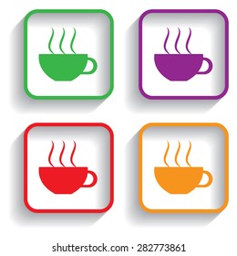 Coffee cup and Tea cup icon set.Illustration eps10 