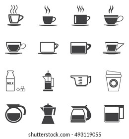 Coffee cup and Tea cup icon set.Illustration 