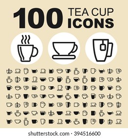 Coffee cup and tea cup  icons. Cafe pictogram. Drink vector graphic.