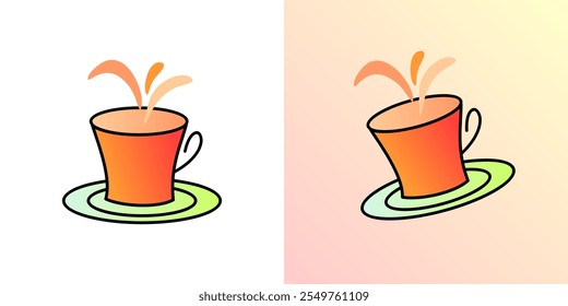 Coffee cup or tea mug break vector coffe icon illustration