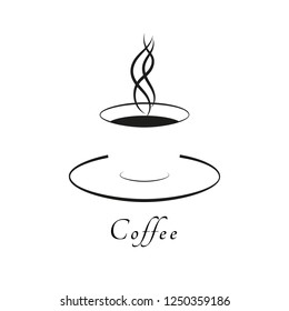 Coffee cup or tea cup. Mug of hot drink. Logo coffee or tea. Vector illustration.