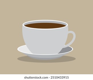 Kaffeetasse oder Kaffee, Teetasse Becher Vektor. Getränk, Becher, heiß, Tee, Vektor, Café, Getränk, Symbol, Tasse, Koffein, Kaffee, Frühstück, Illustration, Espresso. Kann für Banner, Web-Design, Poster verwenden. 