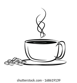 Coffee or cup of tea on a white background