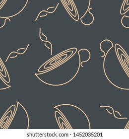 Coffee cup or tea cup seamless pattern. Vector illustration