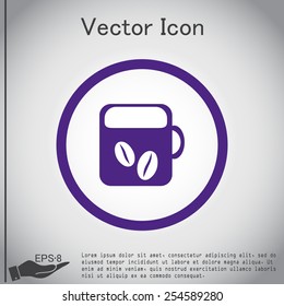 Coffee cup or tea symbol icon. Cup of hot drink sign. Symbol of hot drink . Icon cafe or diner.