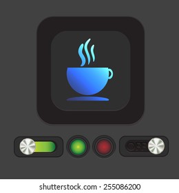 Coffee cup or tea symbol icon. Cup of hot drink sign. Symbol of hot drink . Icon cafe or diner.