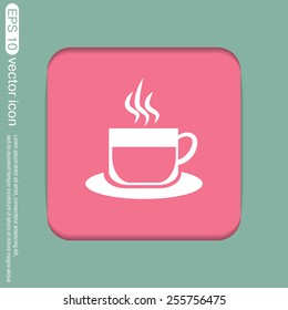 Coffee cup or tea symbol icon. Cup of hot drink sign. Symbol of hot drink . Icon cafe or diner.
