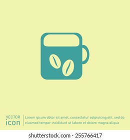 Coffee cup or tea symbol icon. Cup of hot drink sign. Symbol of hot drink . Icon cafe or diner.