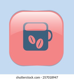Coffee cup or tea symbol icon. Cup of hot drink sign. Symbol of hot drink . Icon cafe or diner.