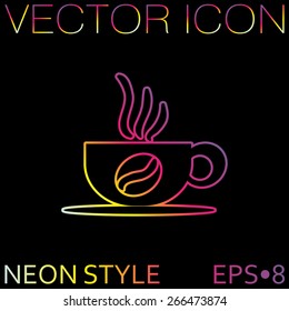 Coffee cup or tea symbol icon. Cup of hot drink sign. Symbol of hot drink . Icon cafe or diner.