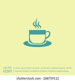 Coffee cup or tea symbol icon. Cup of hot drink sign. Symbol of hot drink . Icon cafe or diner.