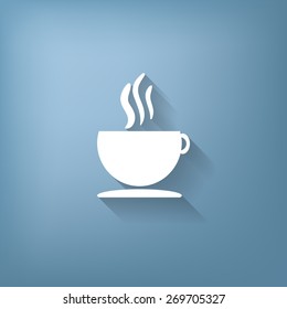 Coffee cup or tea symbol icon. Cup of hot drink sign. Symbol of hot drink . Icon cafe or diner.