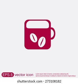 Coffee cup or tea symbol icon. Cup of hot drink sign. Symbol of hot drink . Icon cafe or diner.