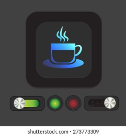 Coffee cup or tea symbol icon. Cup of hot drink sign. Symbol of hot drink . Icon cafe or diner.