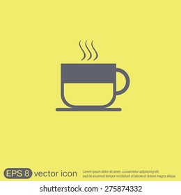 Coffee cup or tea symbol icon. Cup of hot drink sign. Symbol of hot drink . Icon cafe or diner.