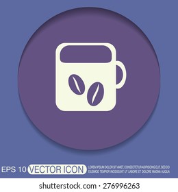 Coffee cup or tea symbol icon. Cup of hot drink sign. Symbol of hot drink . Icon cafe or diner.