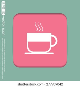 Coffee cup or tea symbol icon. Cup of hot drink sign. Symbol of hot drink . Icon cafe or diner.