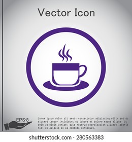 Coffee cup or tea symbol icon. Cup of hot drink sign. Symbol of hot drink . Icon cafe or diner.