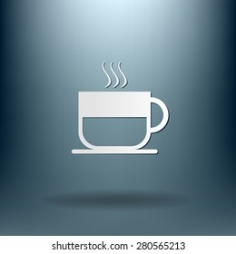 Coffee cup or tea symbol icon. Cup of hot drink sign. Symbol of hot drink . Icon cafe or diner.