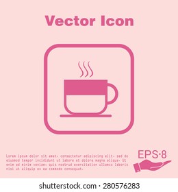 Coffee cup or tea symbol icon. Cup of hot drink sign. Symbol of hot drink . Icon cafe or diner.