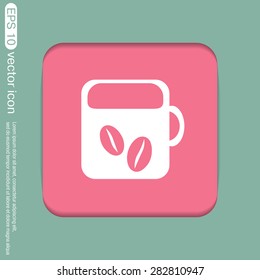Coffee cup or tea symbol icon. Cup of hot drink sign. Symbol of hot drink . Icon cafe or diner.