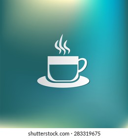 Coffee cup or tea symbol icon. Cup of hot drink sign. Symbol of hot drink . Icon cafe or diner.