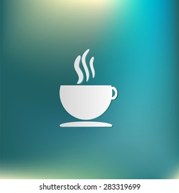 Coffee cup or tea symbol icon. Cup of hot drink sign. Symbol of hot drink . Icon cafe or diner.