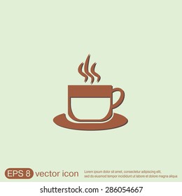 Coffee cup or tea symbol icon. Cup of hot drink sign. Symbol of hot drink . Icon cafe or diner.