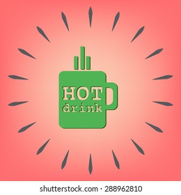 Coffee cup or tea symbol icon. Cup of hot drink sign. Symbol of hot drink . Icon cafe or diner.