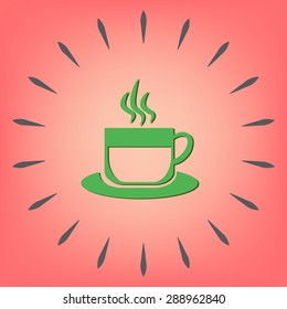 Coffee cup or tea symbol icon. Cup of hot drink sign. Symbol of hot drink . Icon cafe or diner.