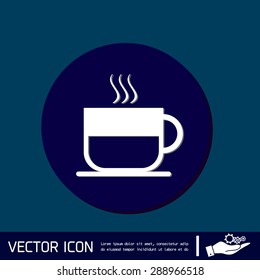Coffee cup or tea symbol icon. Cup of hot drink sign. Symbol of hot drink . Icon cafe or diner.