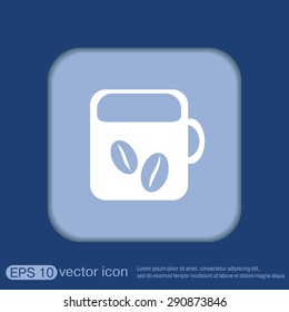 Coffee cup or tea symbol icon. Cup of hot drink sign. Symbol of hot drink . Icon cafe or diner.