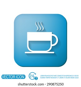Coffee cup or tea symbol icon. Cup of hot drink sign. Symbol of hot drink . Icon cafe or diner.