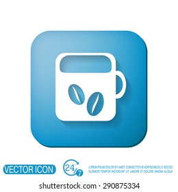 Coffee cup or tea symbol icon. Cup of hot drink sign. Symbol of hot drink . Icon cafe or diner.