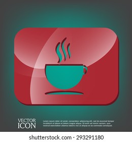 Coffee cup or tea symbol icon. Cup of hot drink sign. Symbol of hot drink . Icon cafe or diner.