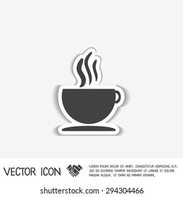 Coffee cup or tea symbol icon. Cup of hot drink sign. Symbol of hot drink . Icon cafe or diner.