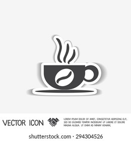 Coffee cup or tea symbol icon. Cup of hot drink sign. Symbol of hot drink . Icon cafe or diner.