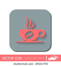 Coffee cup or tea symbol icon. Cup of hot drink sign. Symbol of hot drink . Icon cafe or diner.