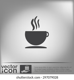 Coffee cup or tea symbol icon. Cup of hot drink sign. Symbol of hot drink . Icon cafe or diner.