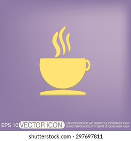 Coffee cup or tea symbol icon. Cup of hot drink sign. Symbol of hot drink . Icon cafe or diner.