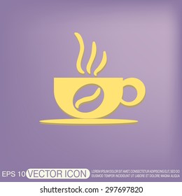 Coffee cup or tea symbol icon. Cup of hot drink sign. Symbol of hot drink . Icon cafe or diner.