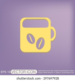 Coffee cup or tea symbol icon. Cup of hot drink sign. Symbol of hot drink . Icon cafe or diner.