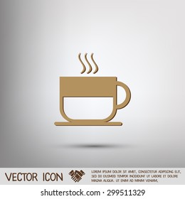 Coffee cup or tea symbol icon. Cup of hot drink sign. Symbol of hot drink . Icon cafe or diner.