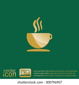 Coffee cup or tea symbol icon. Cup of hot drink sign. Symbol of hot drink . Icon cafe or diner.